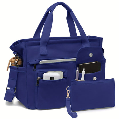 Laptop Bag – 2 Piece, Canvas, Nylon, Adjustable Strap | Bag Vero – front view