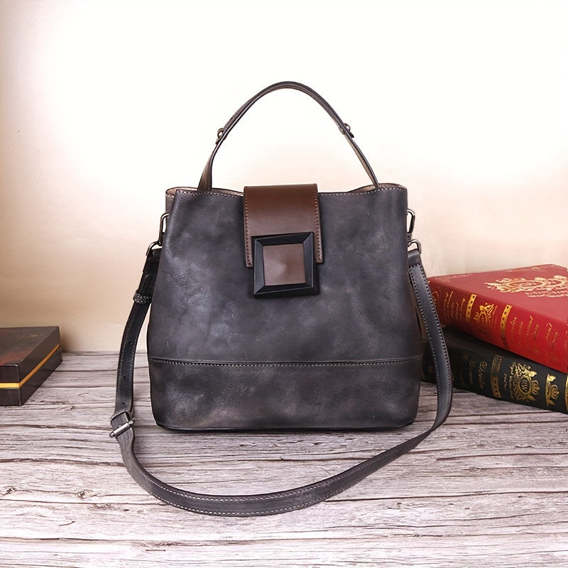 Laptop Bag – Genuine Leather, Polyester, Adjustable Strap | Bag Vero – front view