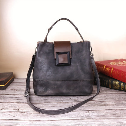 Laptop Bag – Genuine Leather, Polyester, Adjustable Strap | Bag Vero – front view