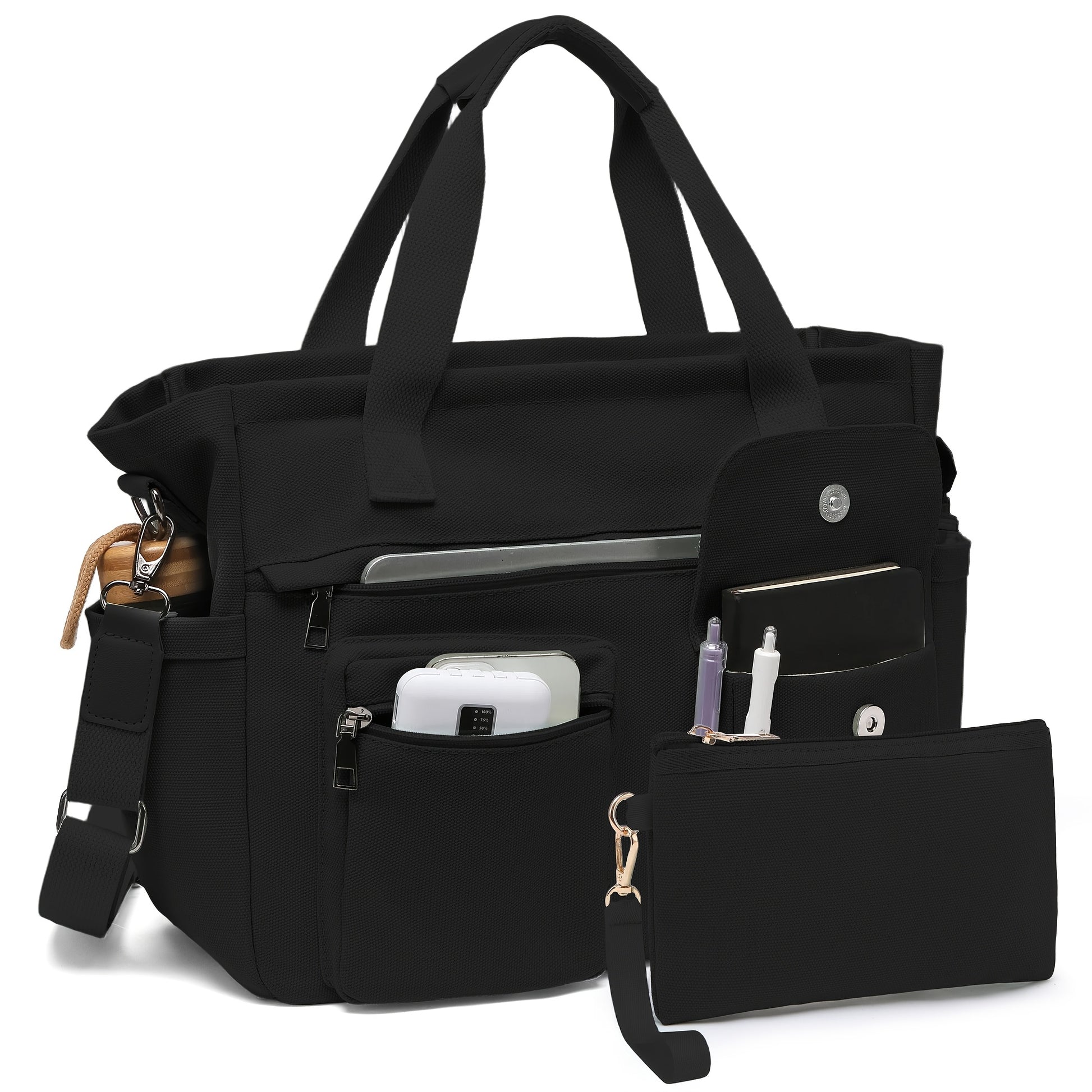 Laptop Bag – 2 Piece, Canvas, Nylon, Adjustable Strap – detail view 3