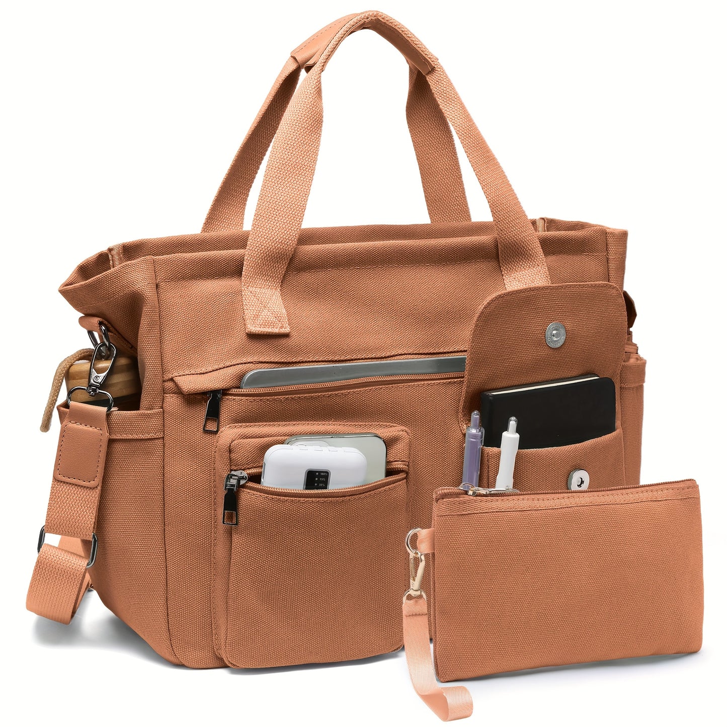 Laptop Bag – 2 Piece, Canvas, Nylon, Adjustable Strap – detail view 6