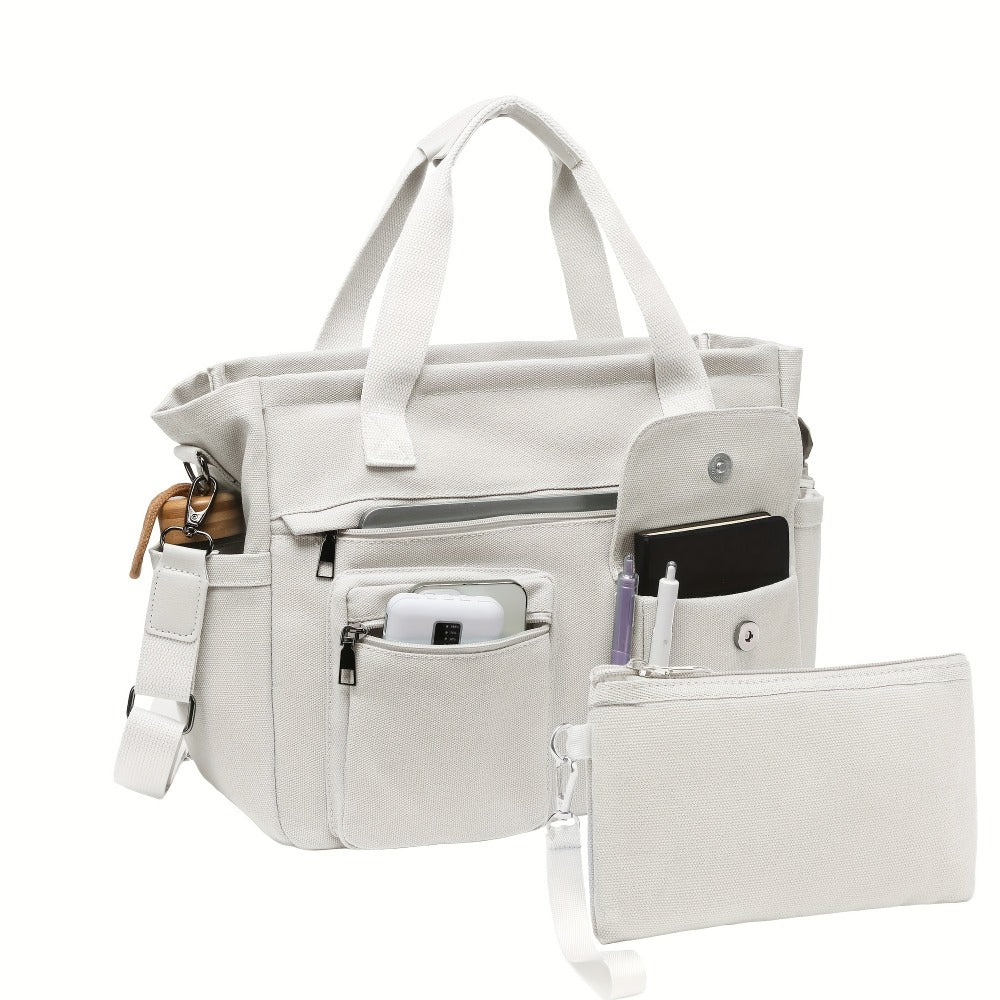 Laptop Bag – 2 Piece, Canvas, Nylon, Adjustable Strap – detail view 33