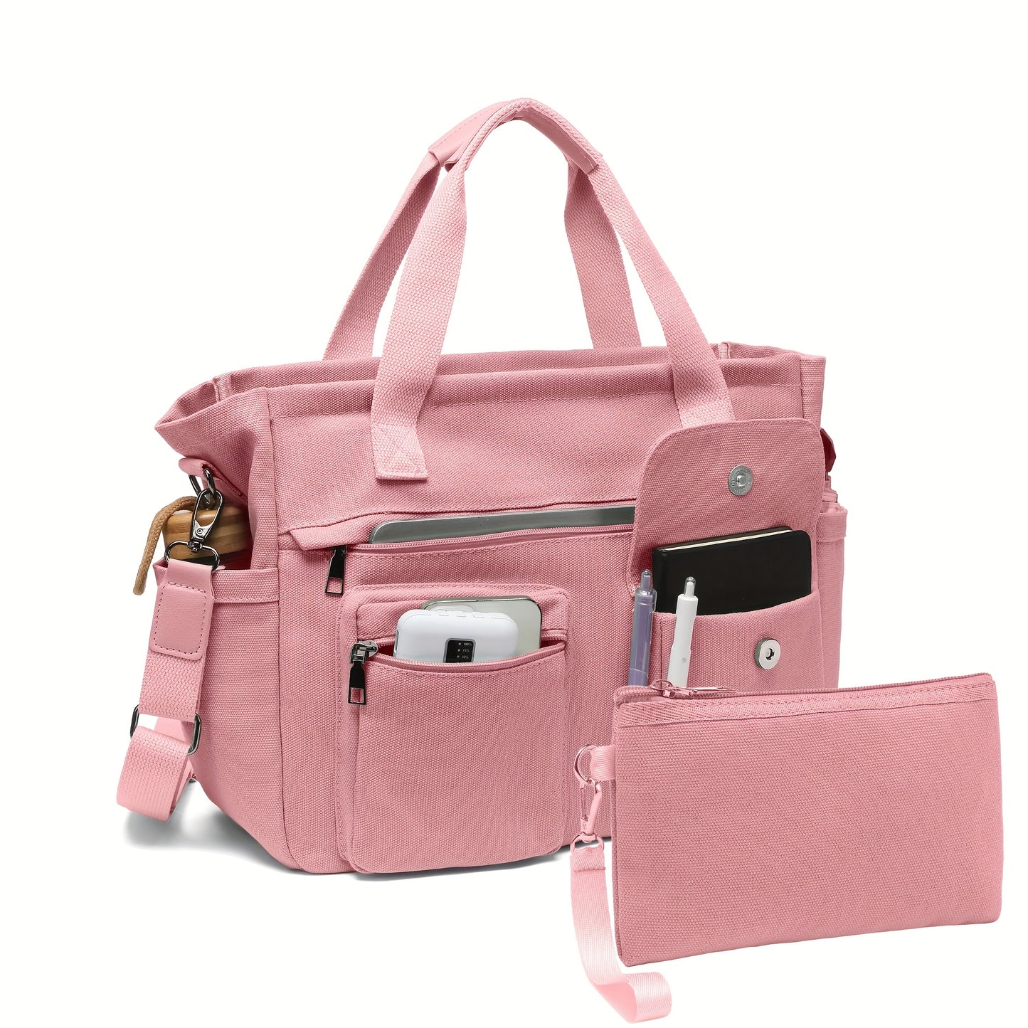 Laptop Bag – 2 Piece, Canvas, Nylon, Adjustable Strap – detail view 4