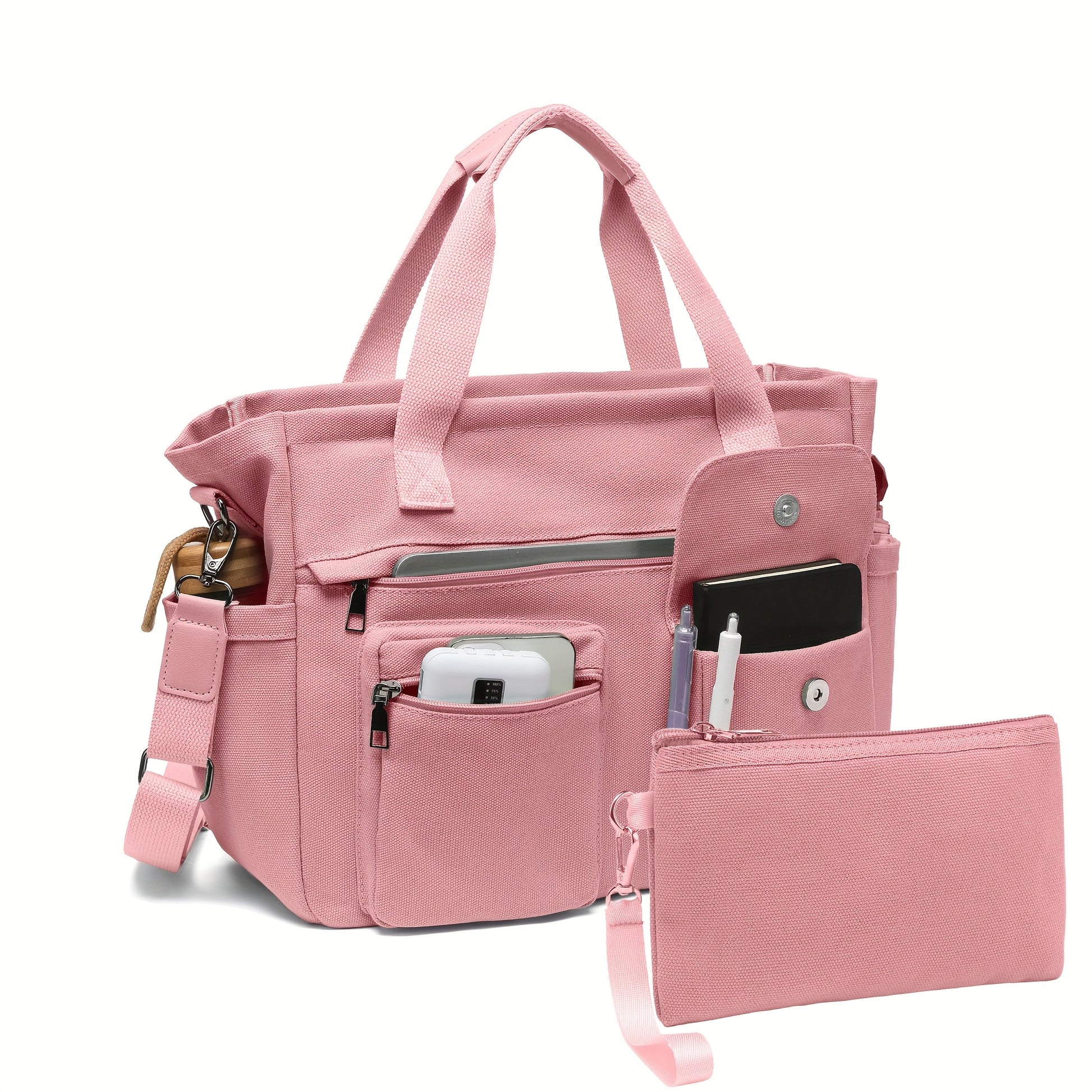Laptop Bag – 2 Piece, Canvas, Nylon, Adjustable Strap – detail view 4