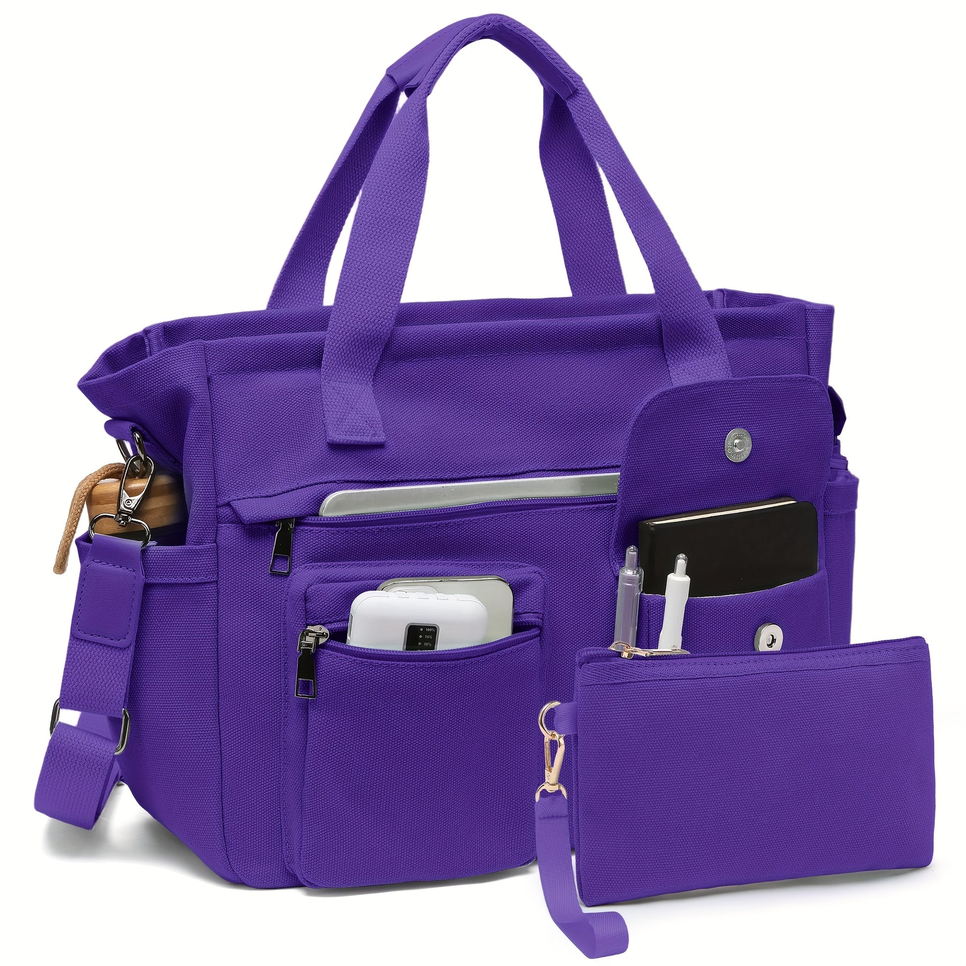 Laptop Bag – 2 Piece, Canvas, Nylon, Adjustable Strap – detail view 13