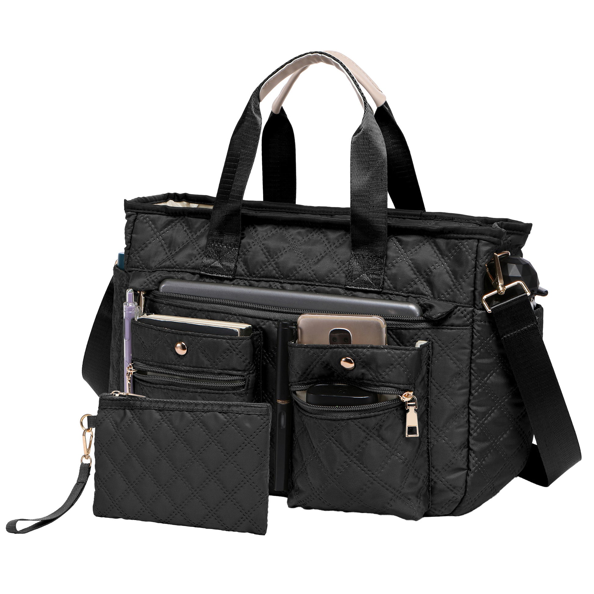 Laptop Bag – 2 Piece, Nylon, Quilted, Lightweight – detail view 19
