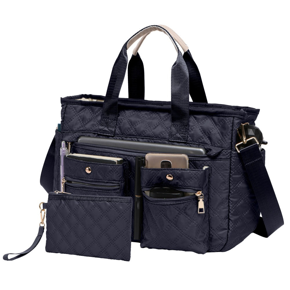 Laptop Bag – 2 Piece, Nylon, Quilted, Lightweight – detail view 9