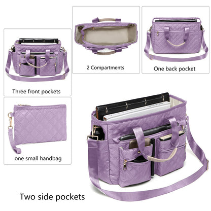 Laptop Bag – 2 Piece, Nylon, Quilted, Lightweight – detail view 12