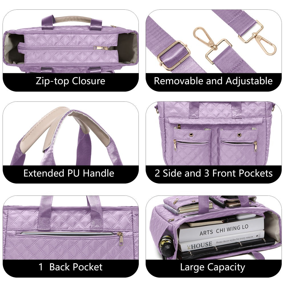 Laptop Bag – 2 Piece, Nylon, Quilted, Lightweight – detail view 14