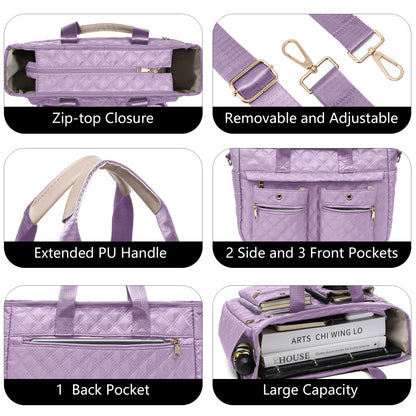 Laptop Bag – 2 Piece, Nylon, Quilted, Lightweight – detail view 4