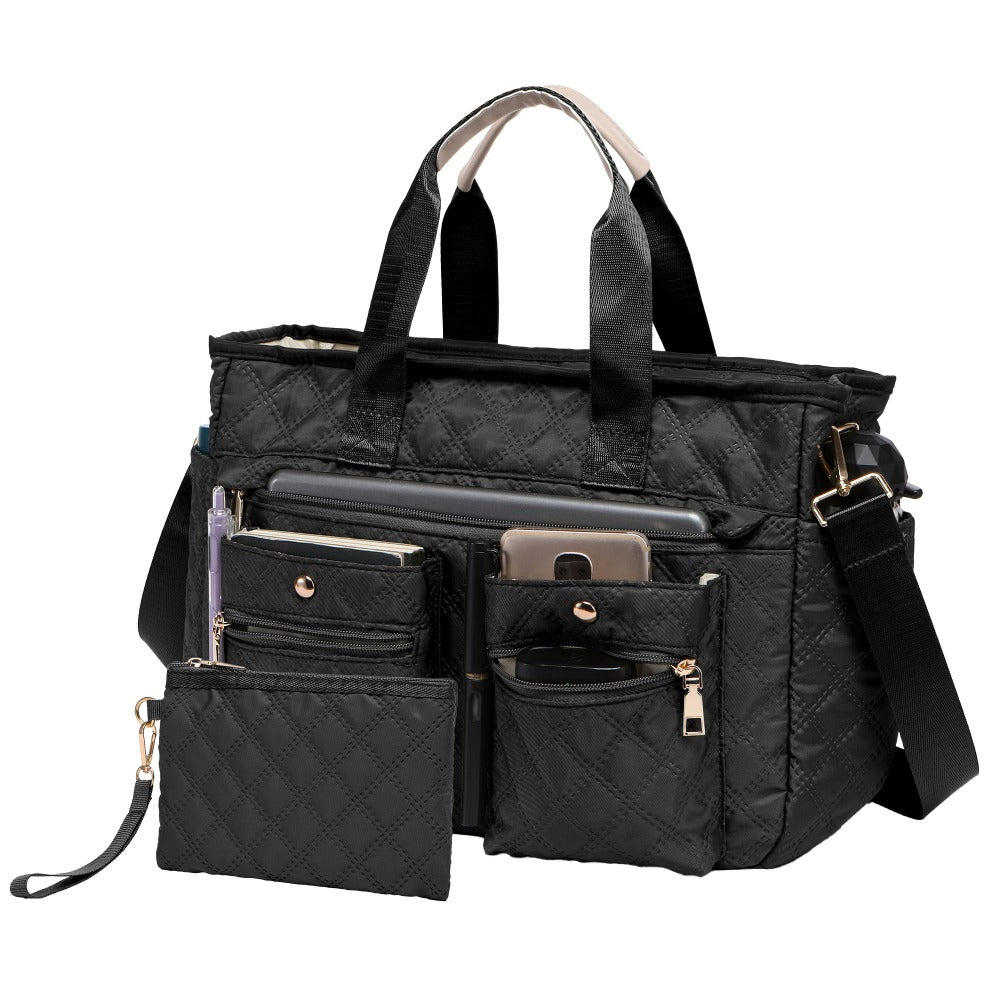 Laptop Bag – 2 Piece, Nylon, Quilted, Lightweight – detail view 5
