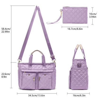 Laptop Bag – 2 Piece, Nylon, Quilted, Lightweight – detail view 6
