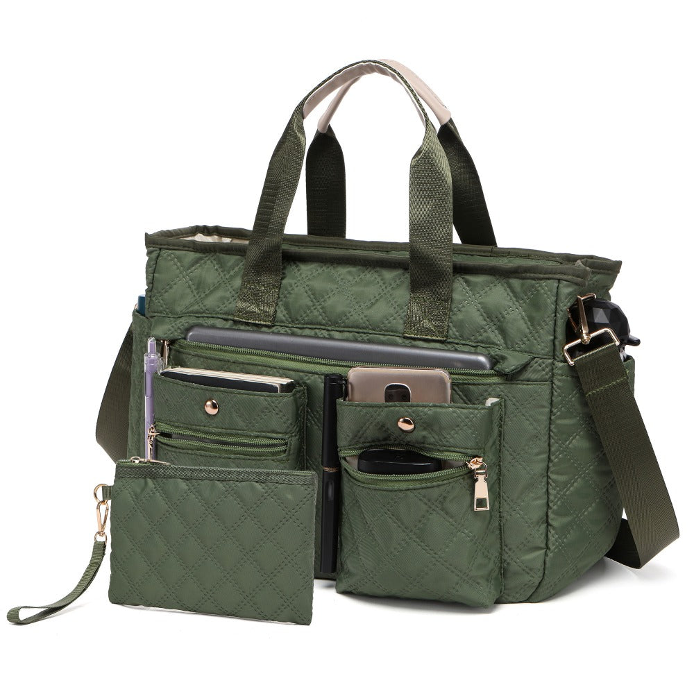 Laptop Bag – 2 Piece, Nylon, Quilted, Lightweight – detail view 7