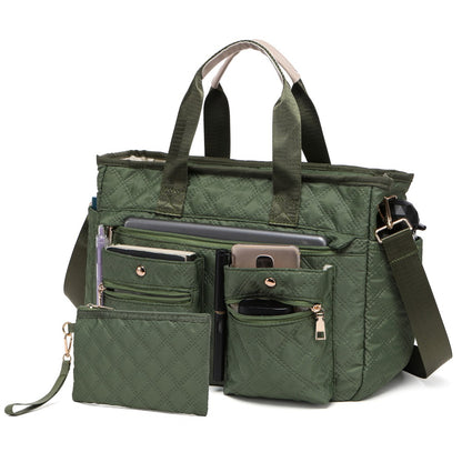 Laptop Bag – 2 Piece, Nylon, Quilted, Lightweight – detail view 7