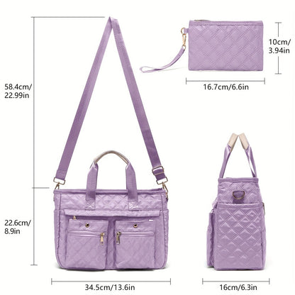 Laptop Bag – 2-Piece, Nylon, Quilted, for Travel & Work – detail view 6