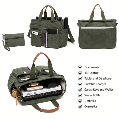 Laptop Bag – Corduroy, Polyester, Adjustable Strap, for Travel & Work – detail view 6