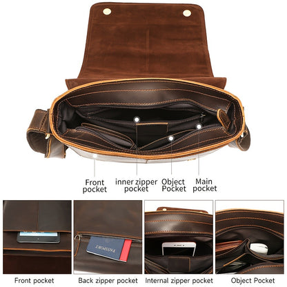 Laptop Bag – Genuine Leather, for Travel & Work – detail view 7