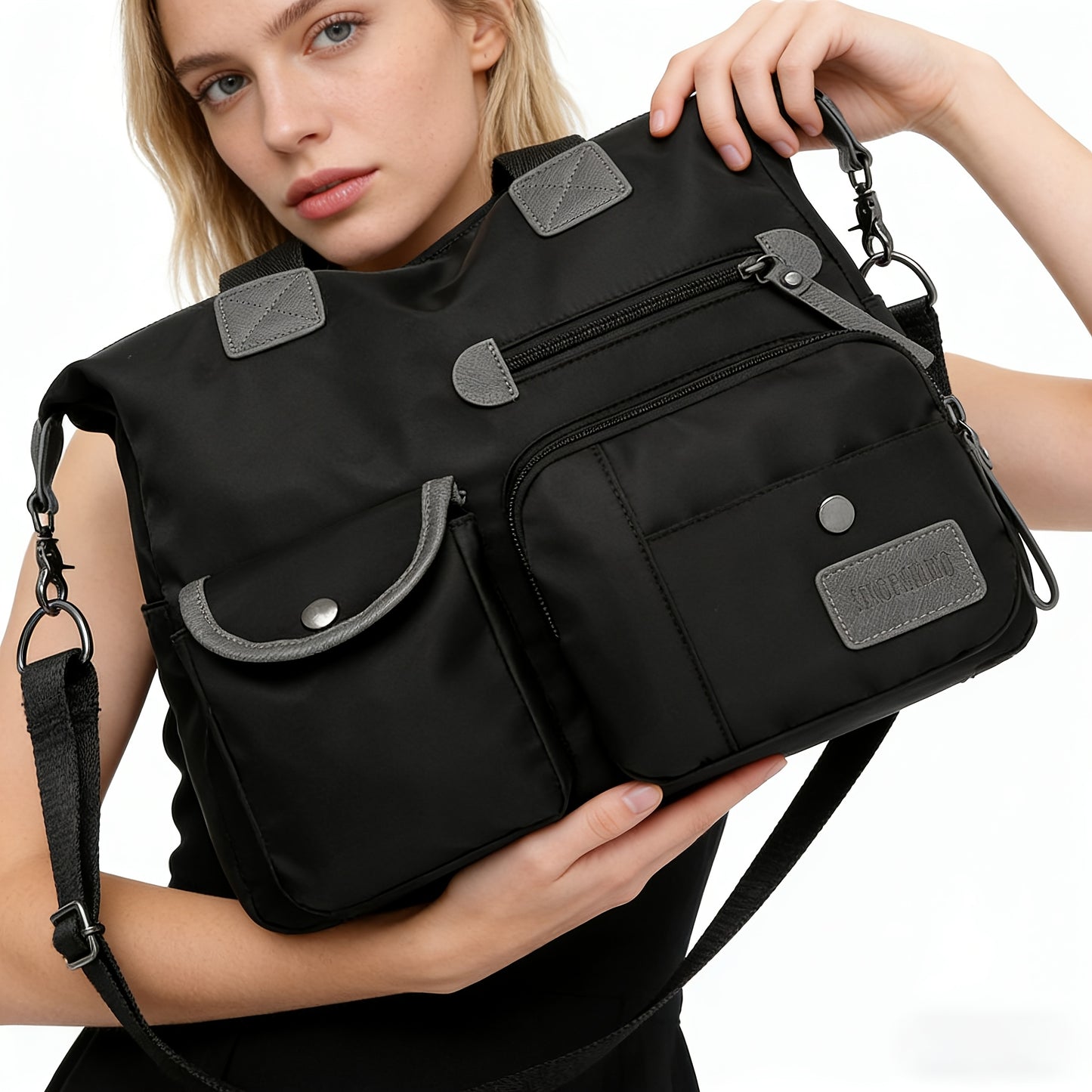 Laptop Bag – Nylon, Large Capacity, Multi Pocket, Adjustable Strap – detail view 10