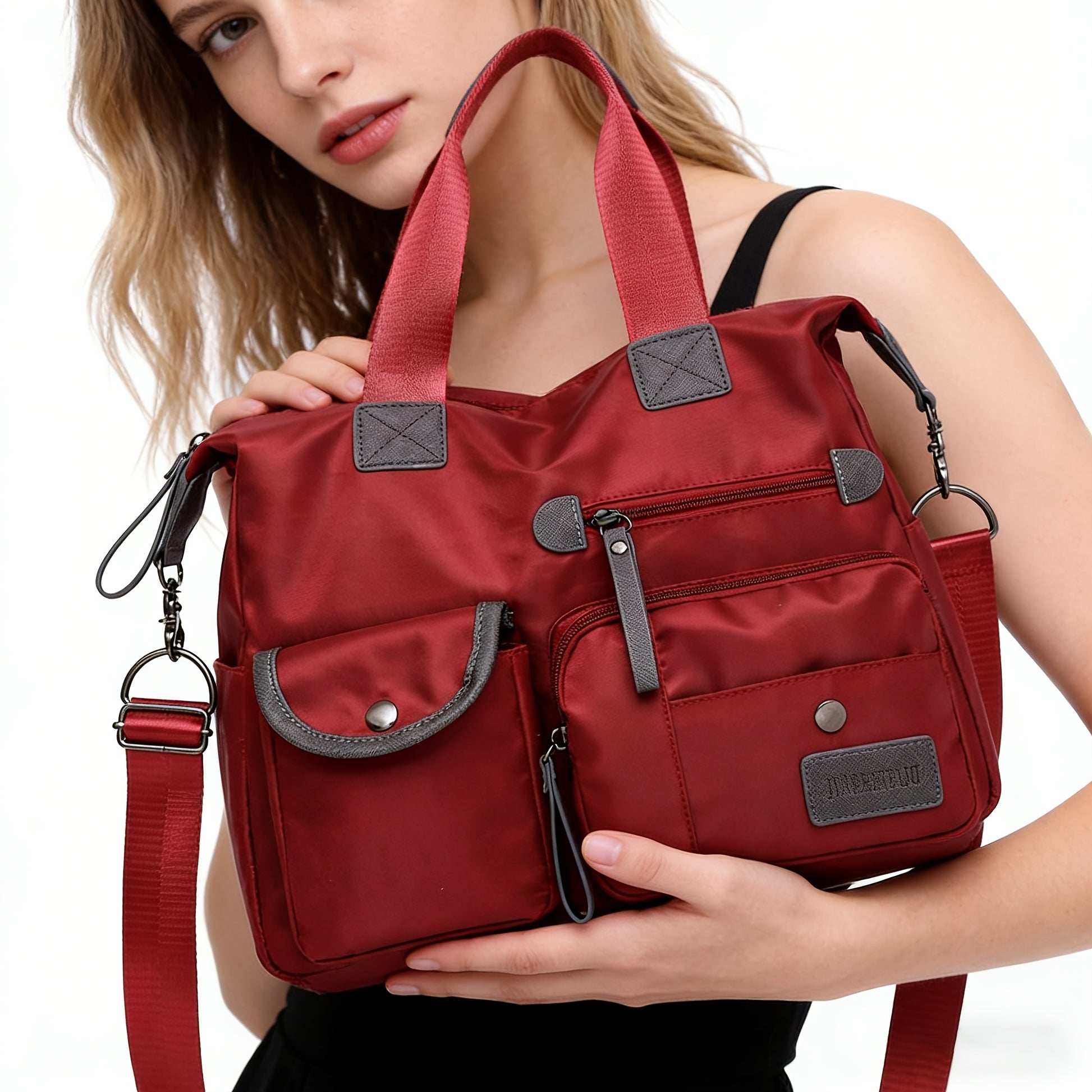 Laptop Bag – Nylon, Large Capacity, Multi Pocket, Adjustable Strap – detail view 12