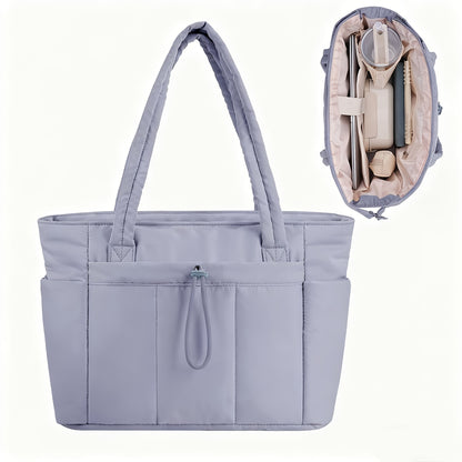 Laptop Bag – 10 Colors, Quilted, Trolley Sleeve, for Travel & Work – detail view 2