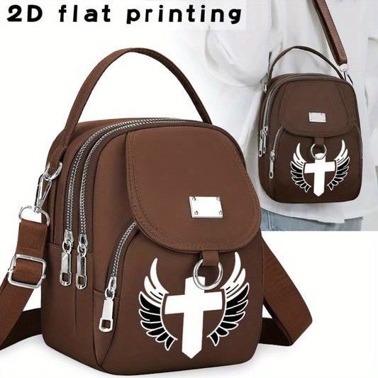 Laptop Bag – for Travel & Work, Angels Arrow Print Messenger Casual – front view