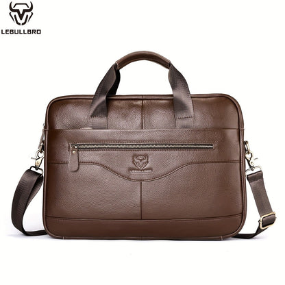 Laptop Bag – for Travel & Work, Genuine Cowhide Leather Executive Briefcase – detail view 10