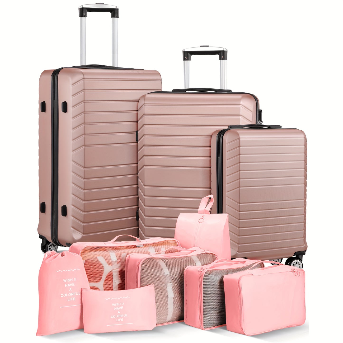 Luggage Set – 10 Piece, ABS Hardshell, Spinner Wheels, Combination Lock – alternate view