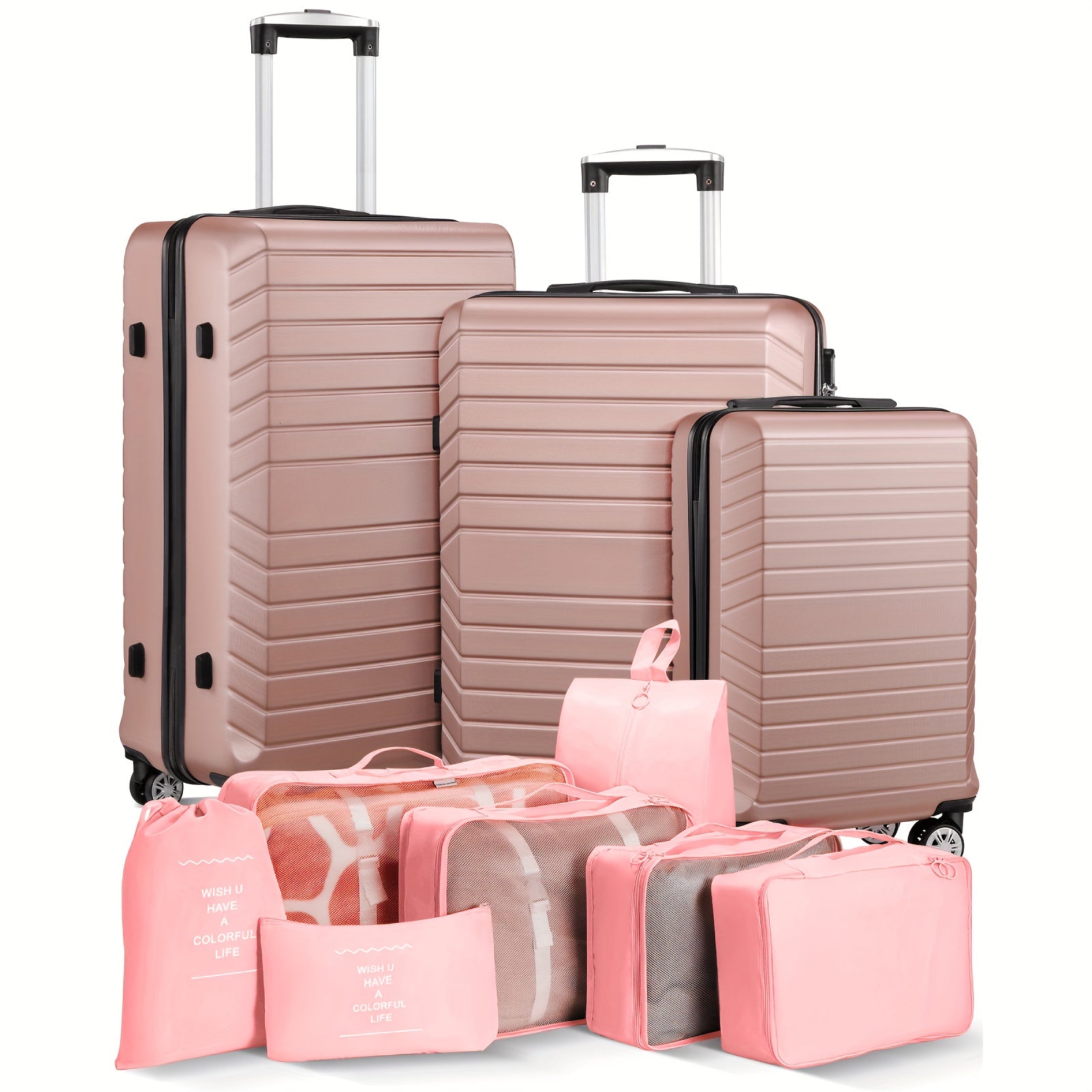 Luggage Set – 10 Piece, ABS Hardshell, Spinner Wheels, Combination Lock – alternate view