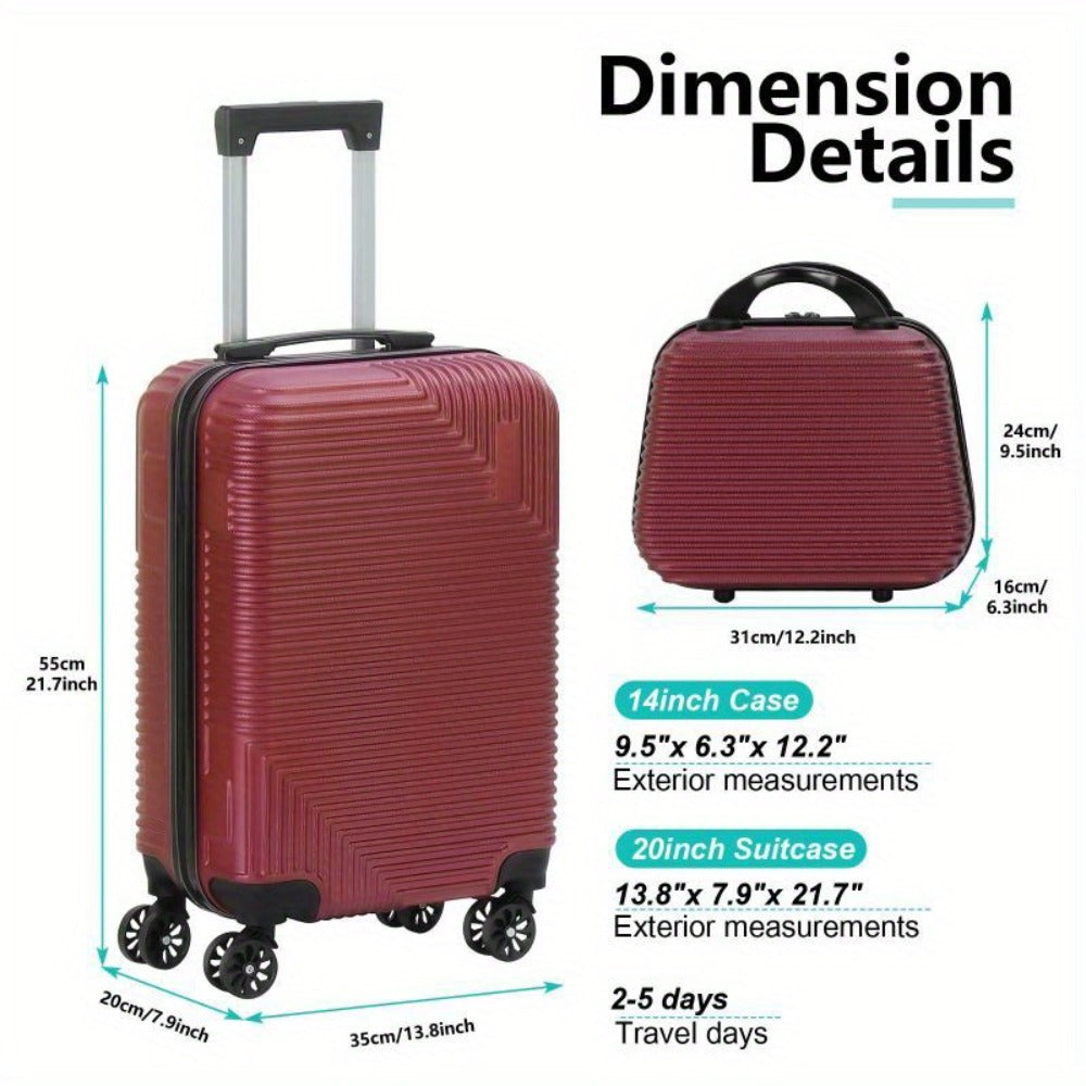 Luggage Set – 2 Piece, 20 Inch, 14 Inch, ABS Hardshell – detail view 3
