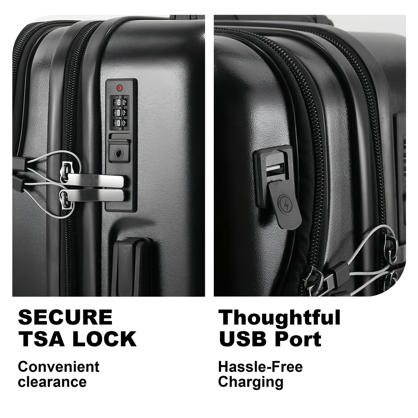 Luggage Set – 20 Inch, Hardshell, USB Charging, TSA Lock – detail view 31