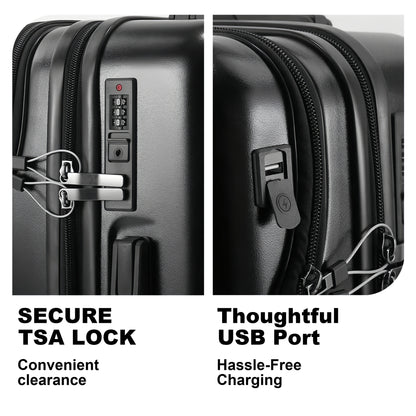 Luggage Set – 20 Inch, Hardshell, USB Charging, TSA Lock – detail view 31