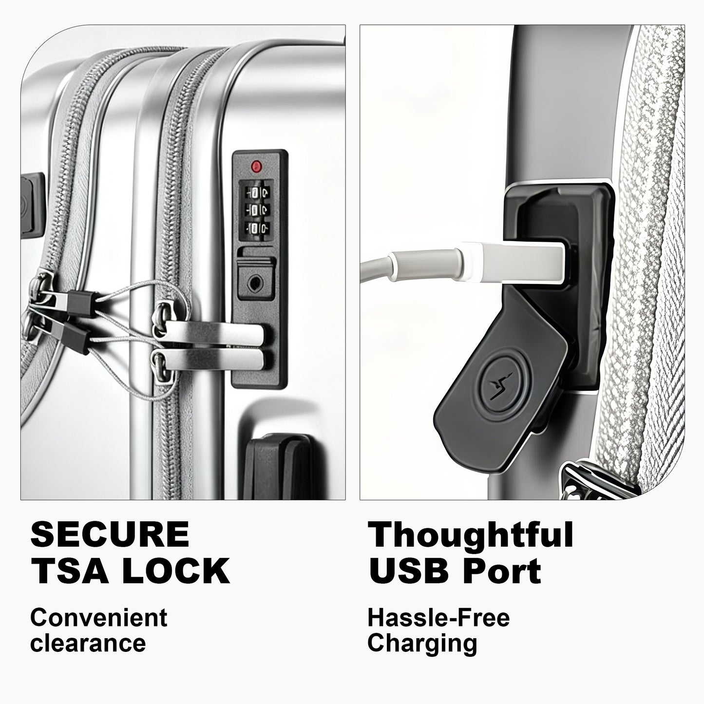 Luggage Set – 20 Inch, Hardshell, USB Charging, TSA Lock – detail view 37