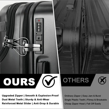 Luggage Set – 20 Inch, Hardshell, USB Charging, TSA Lock – detail view 3