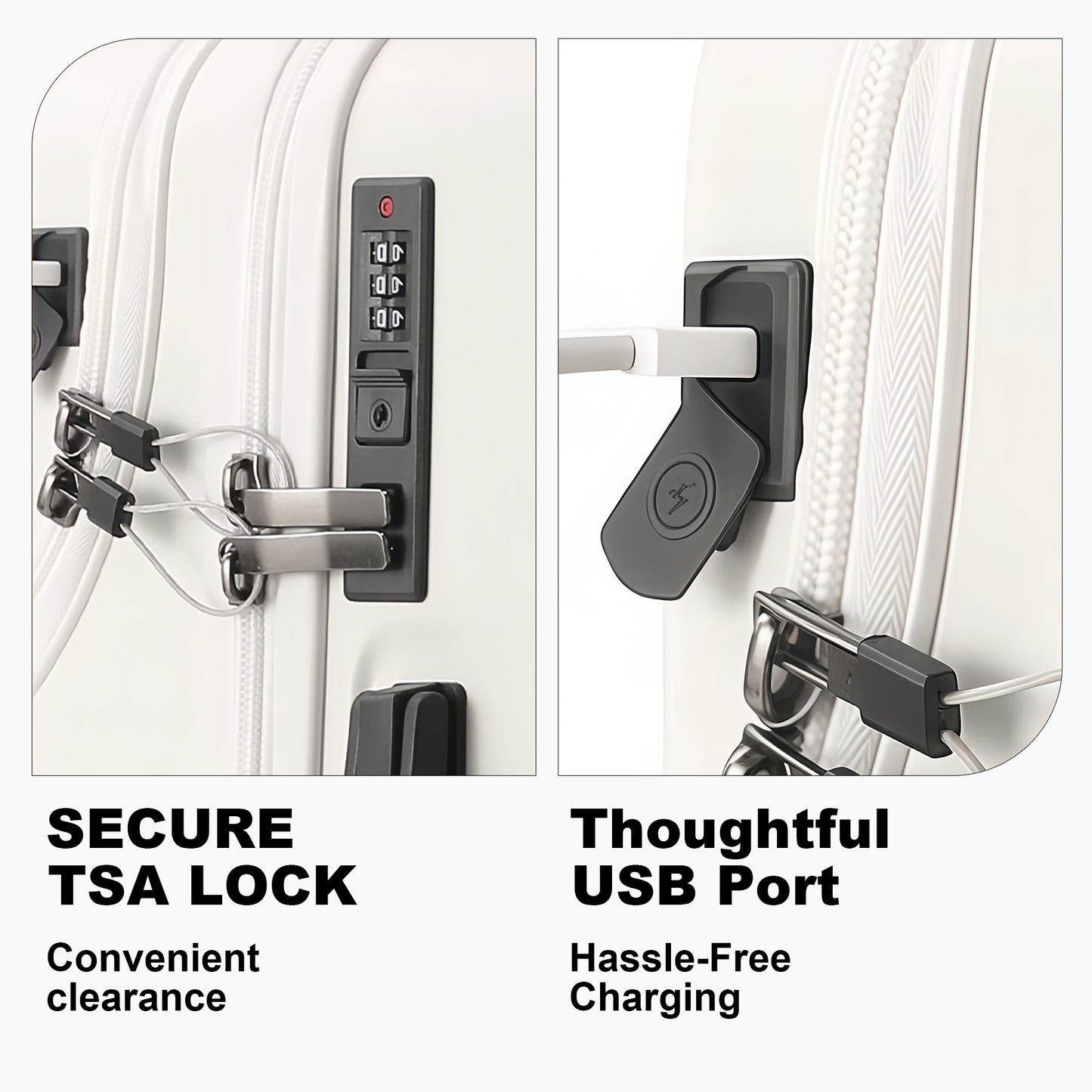 Luggage Set – 20 Inch, Hardshell, USB Charging, TSA Lock – detail view 43