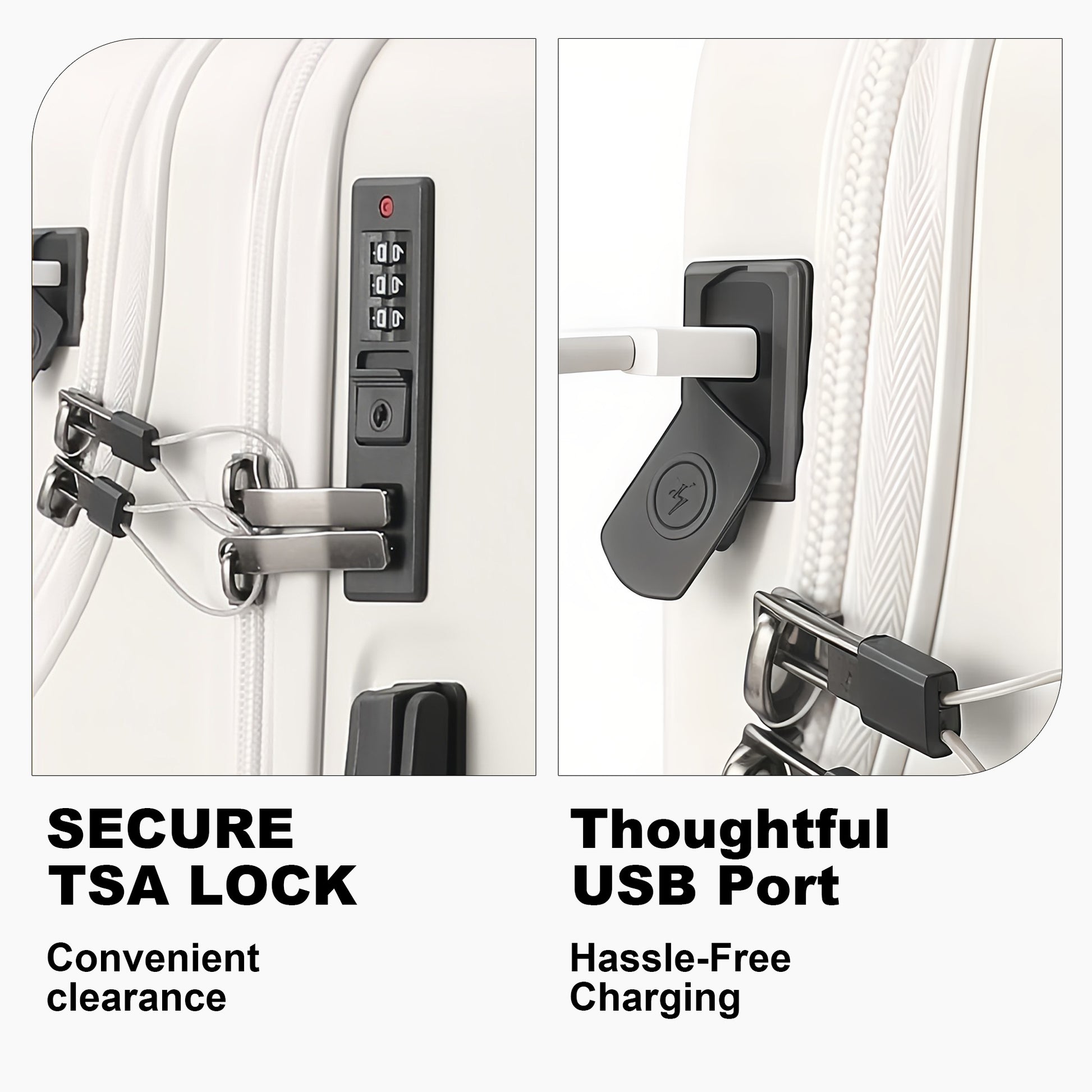 Luggage Set – 20 Inch, Hardshell, USB Charging, TSA Lock – detail view 43