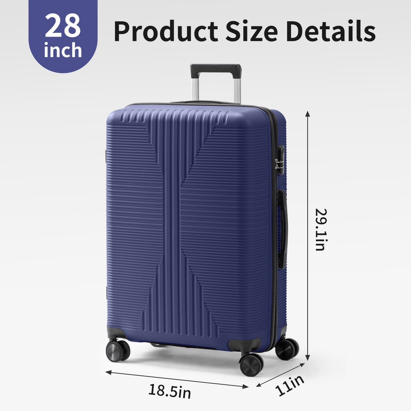 Luggage Set – 28 Inch, Hardshell, Lightweight, TSA Lock – detail view 35