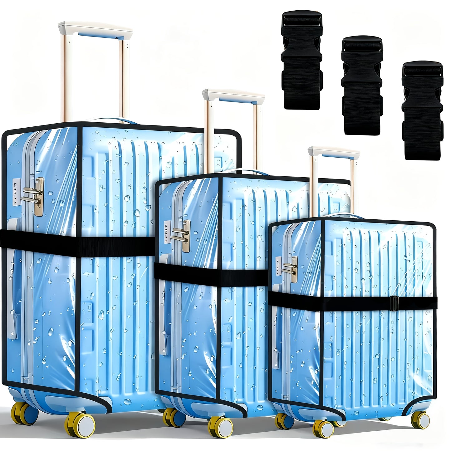 Luggage Set – 28 Inch, Transparent, Waterproof – front view - product view 7