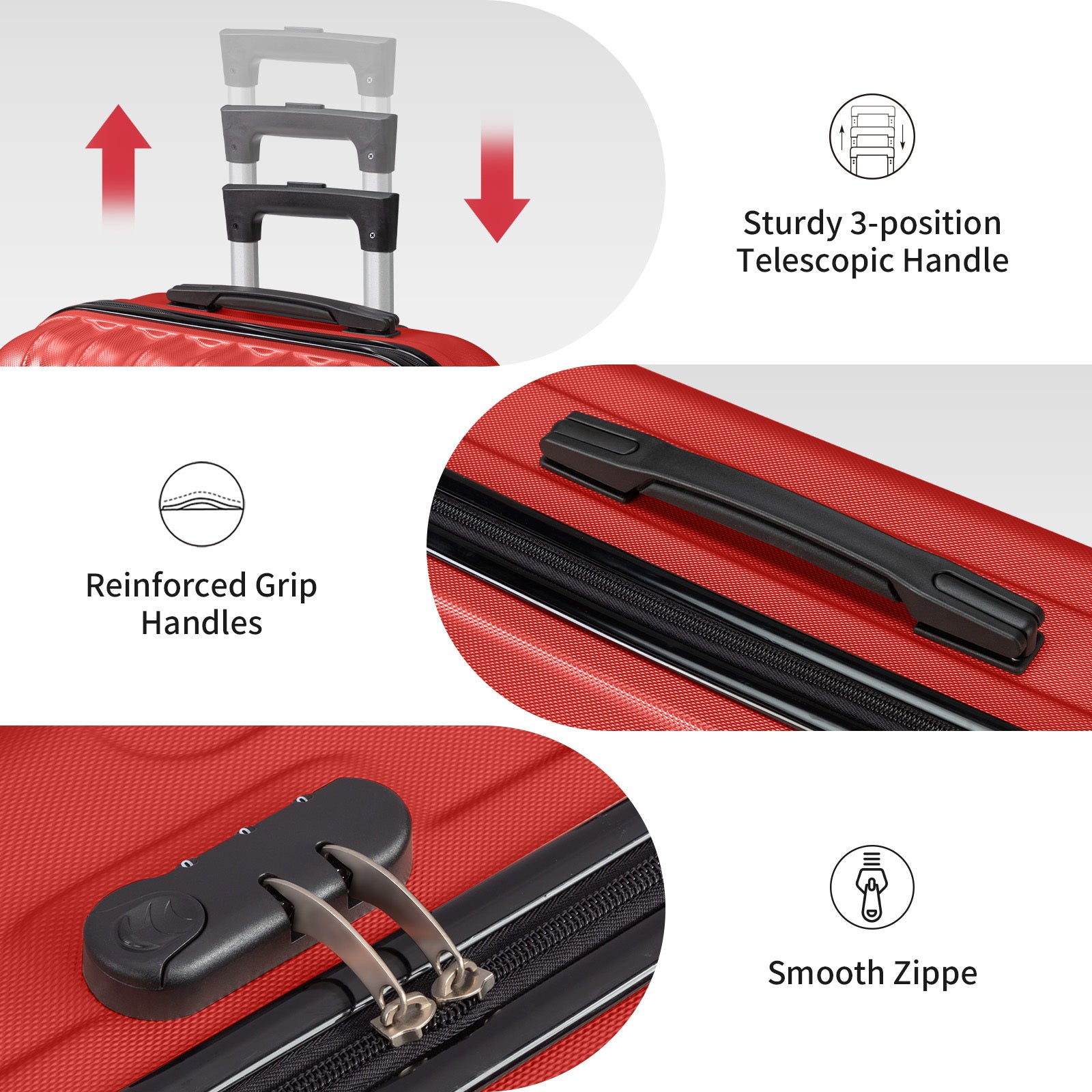 Luggage Set – 3 Piece, 12 Colors, 28 Inch, ABS Hardshell – detail view 11