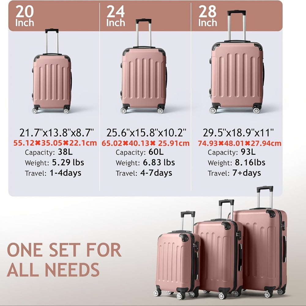Luggage Set – 3 Piece, 28 Inch, Hardshell, TSA Lock – detail view 12