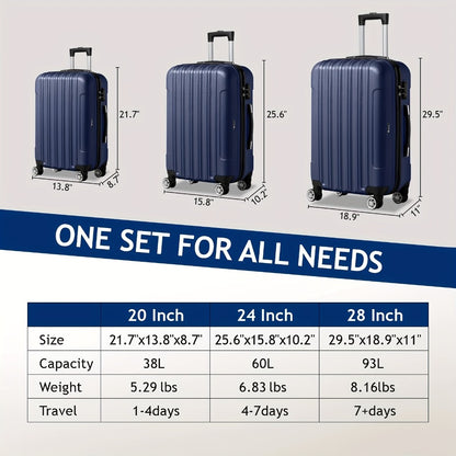 Luggage Set – 3 Piece, 28 Inch, Hardshell, TSA Lock – detail view 3