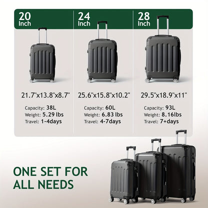Luggage Set – 3 Piece, 28 Inch, Hardshell, TSA Lock – detail view 3