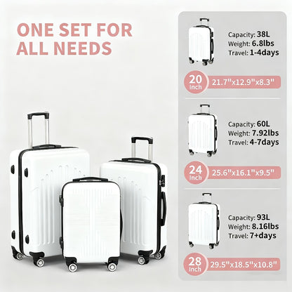 Luggage Set – 3 Piece, 28 Inch, Hardshell, Spinner Wheels – detail view 6