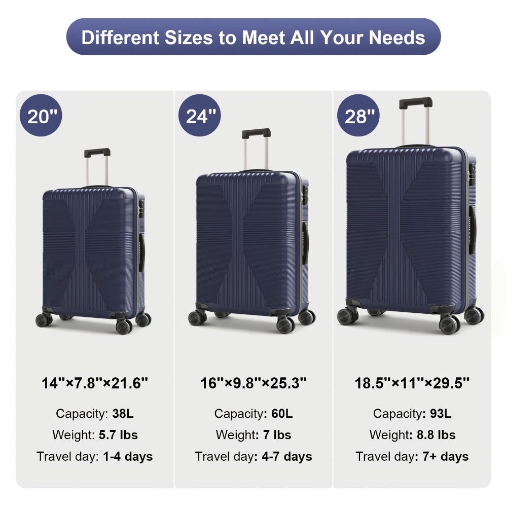Luggage Set – 3 Piece, 28 Inch, Hardshell, for Travel – detail view 3