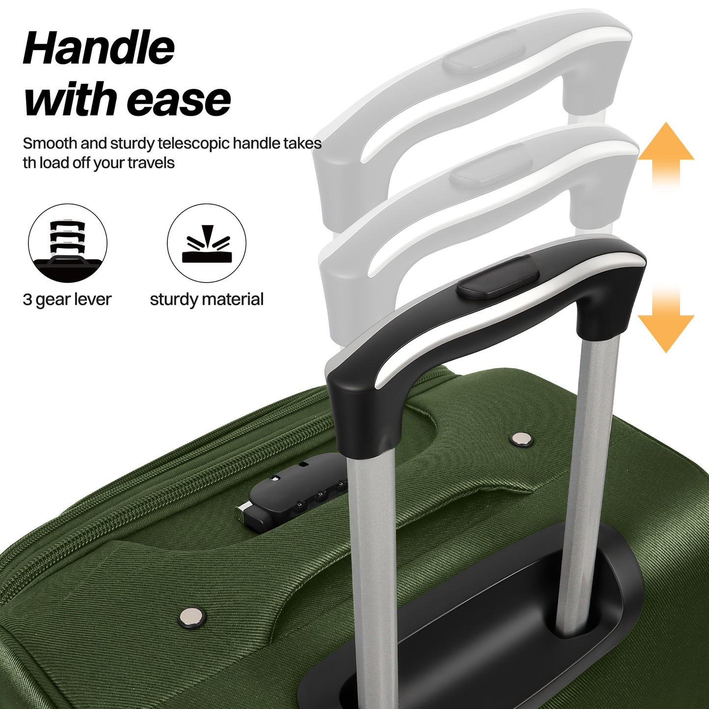 Luggage Set – 3 Piece, 34 Inch, Spinner Wheels, Combination Lock – detail view 23