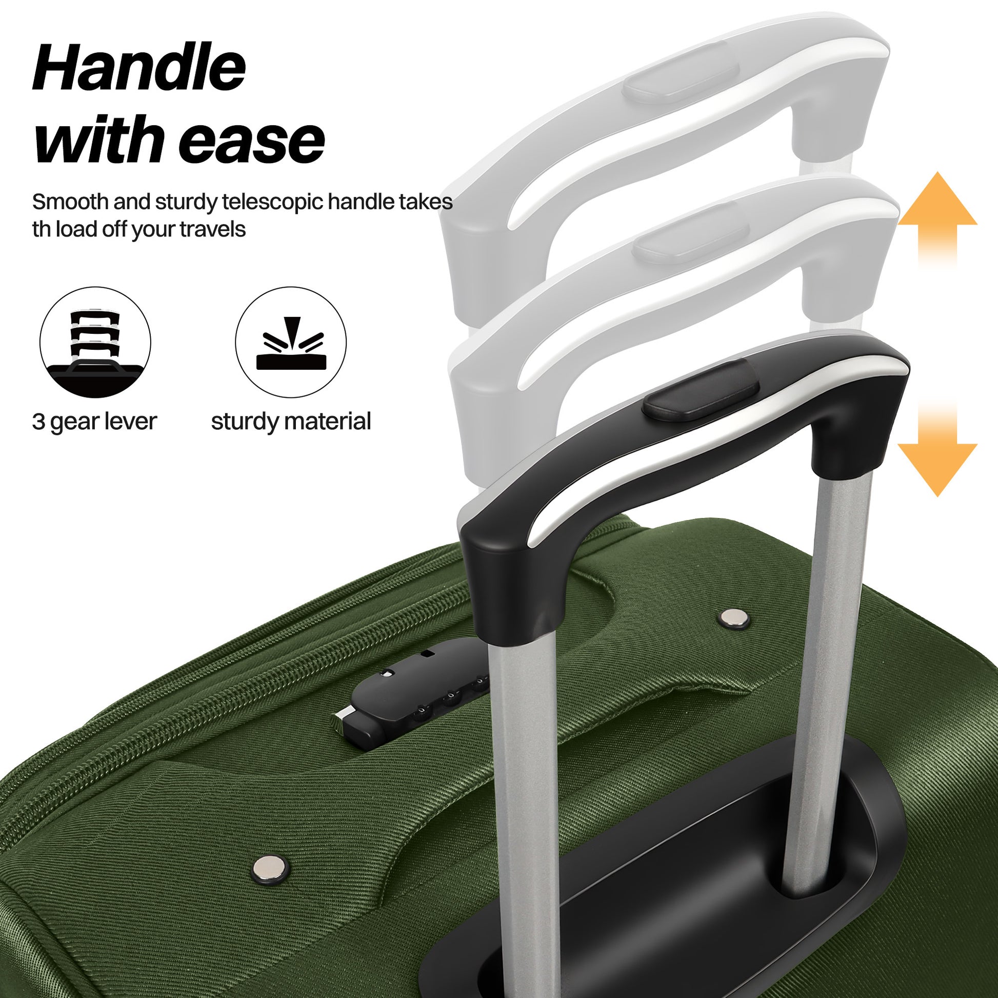 Luggage Set – 3 Piece, 34 Inch, Spinner Wheels, Combination Lock – detail view 23