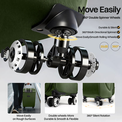 Luggage Set – 3 Piece, 34 Inch, Spinner Wheels, Combination Lock – detail view 24