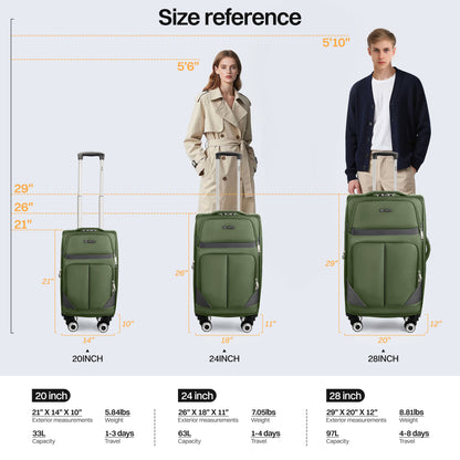 Luggage Set – 3 Piece, 34 Inch, Spinner Wheels, Combination Lock – detail view 25