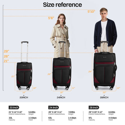 Luggage Set – 3 Piece, 34 Inch, Spinner Wheels, Combination Lock – detail view 32