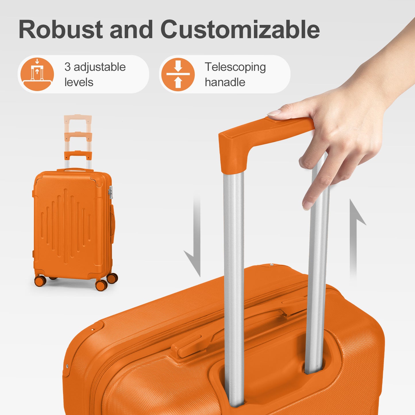 Luggage Set – 3-Piece, Hardshell, TSA Lock, Lightweight – detail view 5