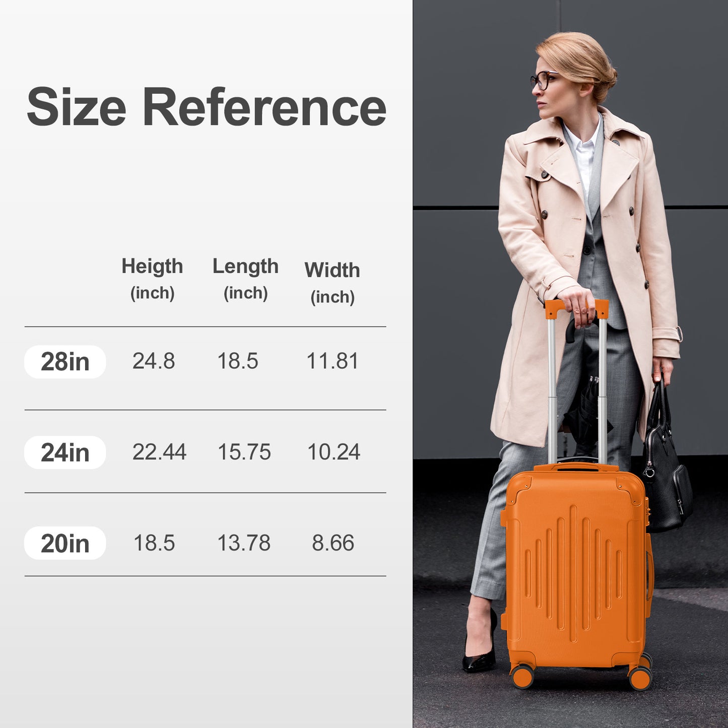 Luggage Set – 3-Piece, Hardshell, TSA Lock, Lightweight – detail view 8